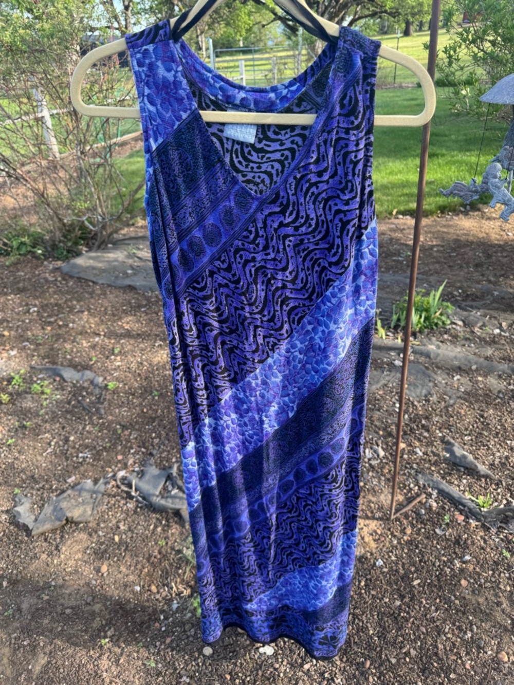 Rabbit Rabbit Rabbit Designs Sleeveless Purple Patterned Maxi - Picture 3 of 12